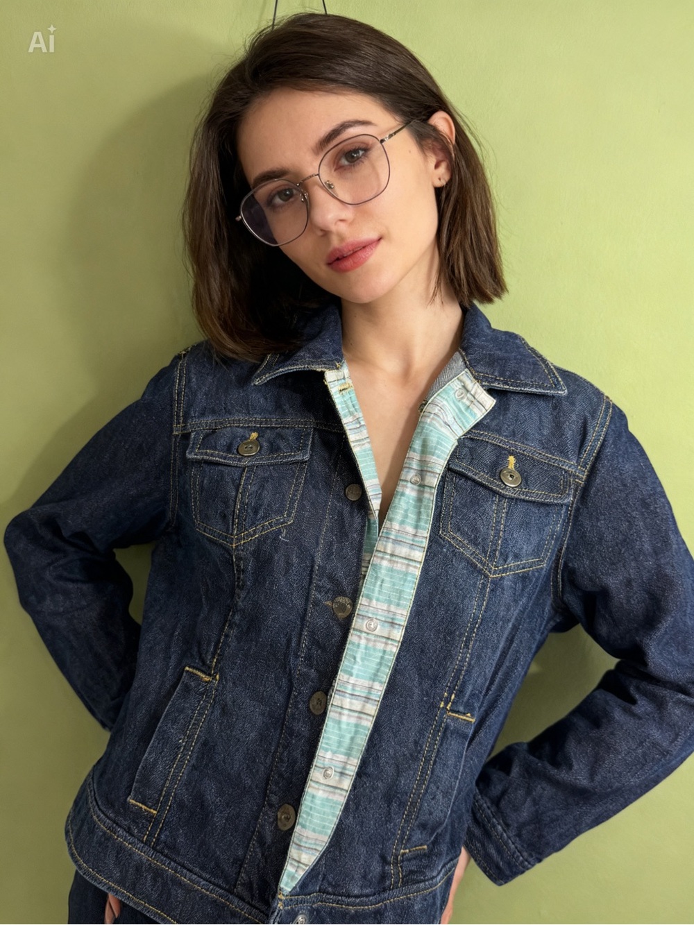 Liz Claiborne Blue Striped Lining jean jacket